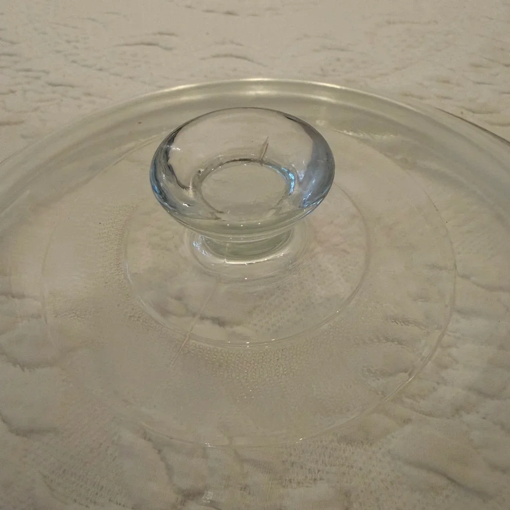 Clear Glass Replacement Lid 8.75 Inch Round Casserole Bowl Crock Pot Knob